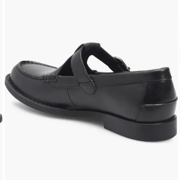 BORN Miki Black LEATHER LOAFER Buckle NEW Mary Jane Flat Shoes 8 10 - Picture 2 of 5